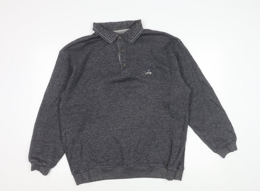 Greystone Men’s Grey 2XL Long Sleeve Polo Shirt Cotton Blend