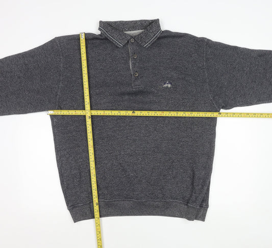 Greystone Men’s Grey 2XL Long Sleeve Polo Shirt Cotton Blend
