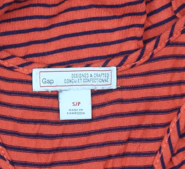 Gap Womens Orange Striped Tank Dress Size S Midi Summer Casual
