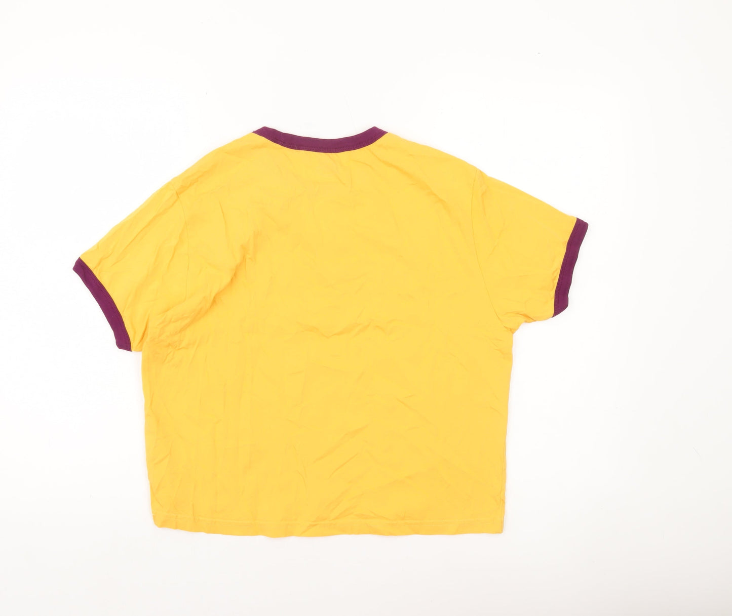 Dickies Womens XS Yellow Ringer T-Shirt Retro Casual Cotton