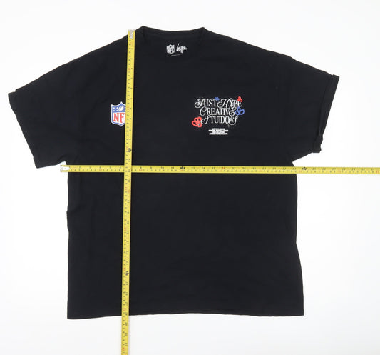 Hype Men’s Black NFL Graphic Print T-Shirt XL Short Sleeve