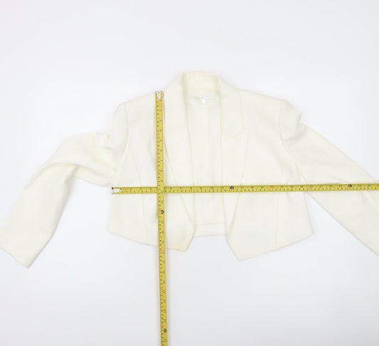 Paule Ka Women Ivory Cropped Blazer Size 12 Tailored Jacket