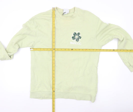 H&M Women’s Green Relaxed Fit Pullover Sweatshirt Size 12
