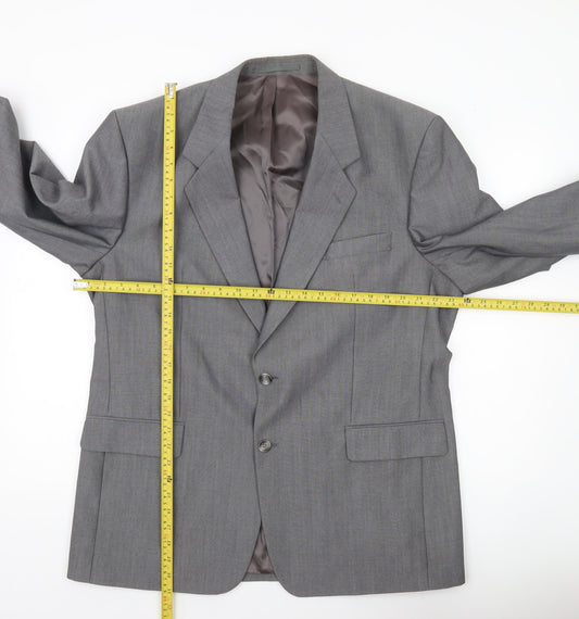 Varteks Men’s Grey Wool Blend Blazer Jacket Size 44 Regular
