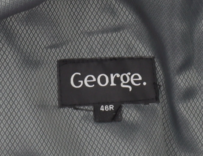 Brand and care label for George Men Grey 46R Blazer Jacket Single Breasted Notch Lapel