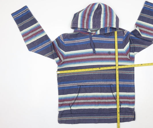 Fat Face Unisex Multicoloured Striped Cotton Pullover Hoodie M