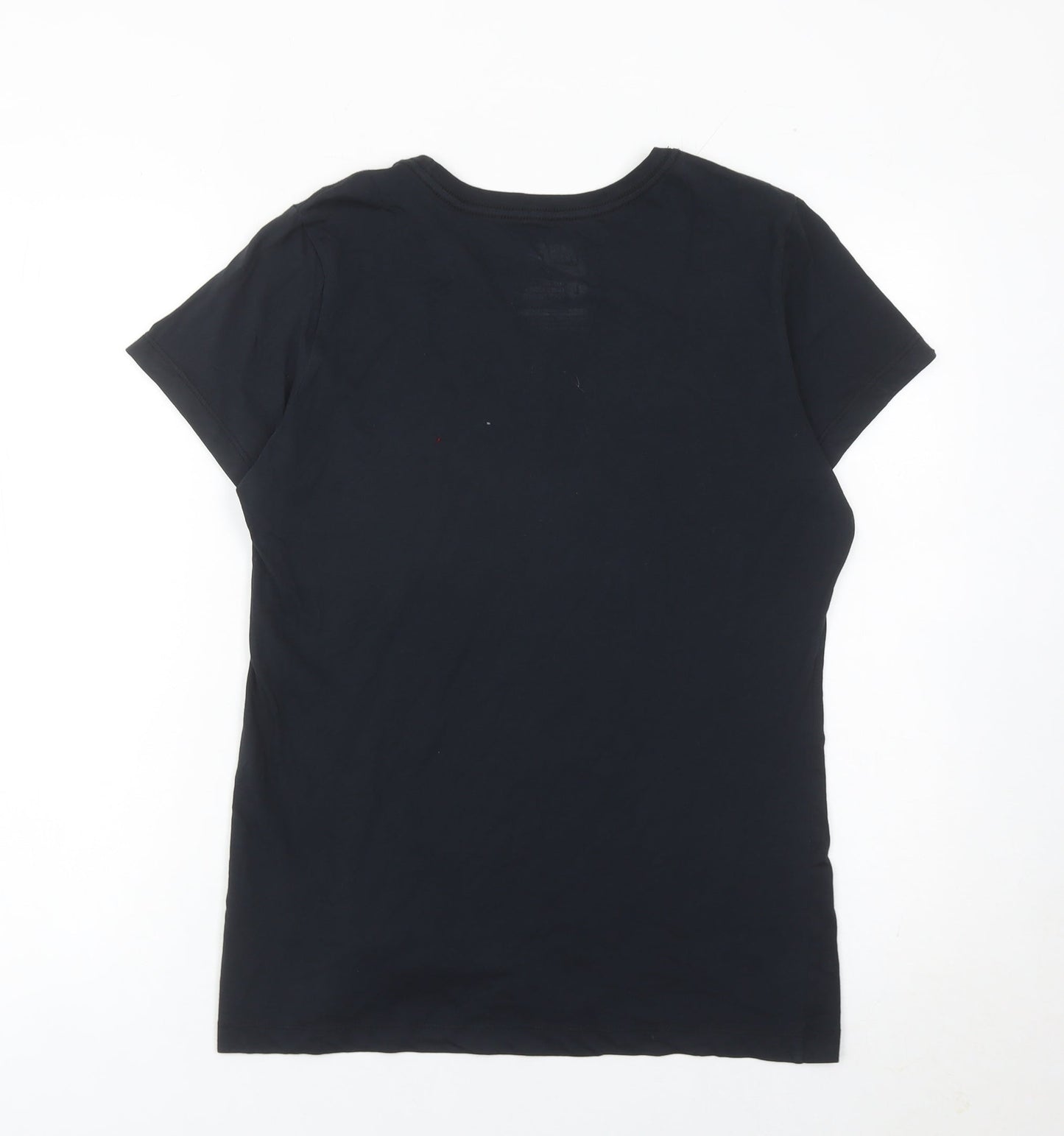 Nike Womens Black Slim Fit Cotton Sports T-Shirt Size L