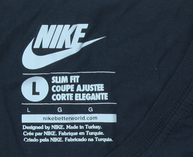 Nike Womens Black Slim Fit Cotton Sports T-Shirt Size L