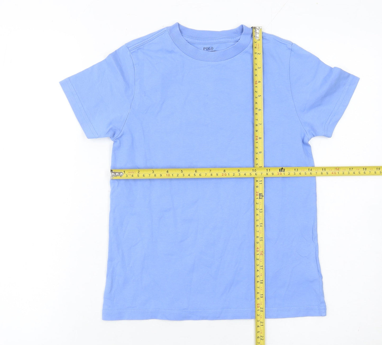 Ralph Lauren Boys Blue Logo T-Shirt Age 7 Years Short Sleeve Cotton