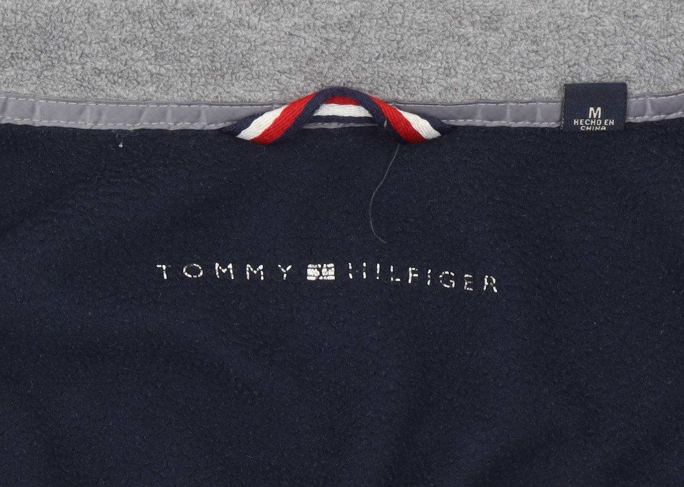 Tommy Hilfiger Men’s Grey Fleece Zip Jacket Size M Casual Logo
