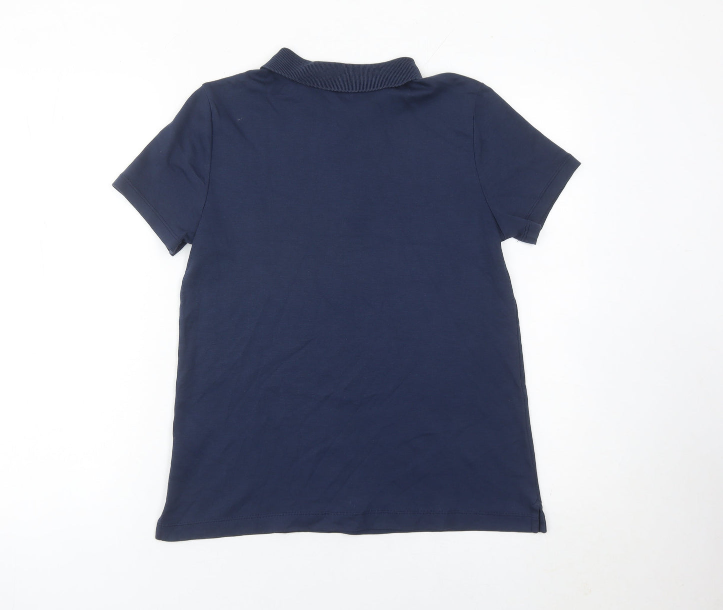 Lands' End Womens Polo Shirt Blue Size S Short Sleeve Cotton Classic