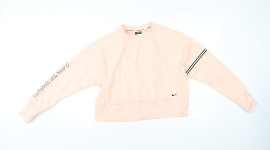 Womens UK S Regular Nike Pink Pullover Sweatshirt