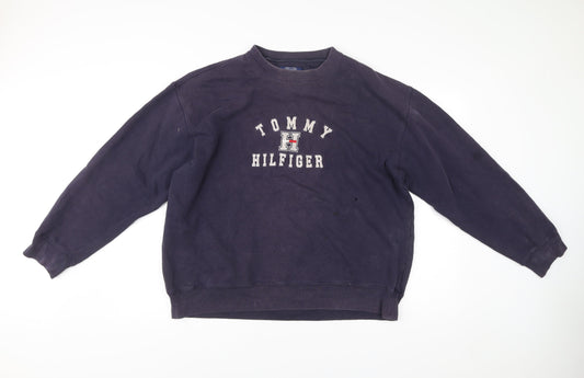 Tommy Hilfiger Men’s Blue XL Pullover Sweatshirt Logo Crew Neck