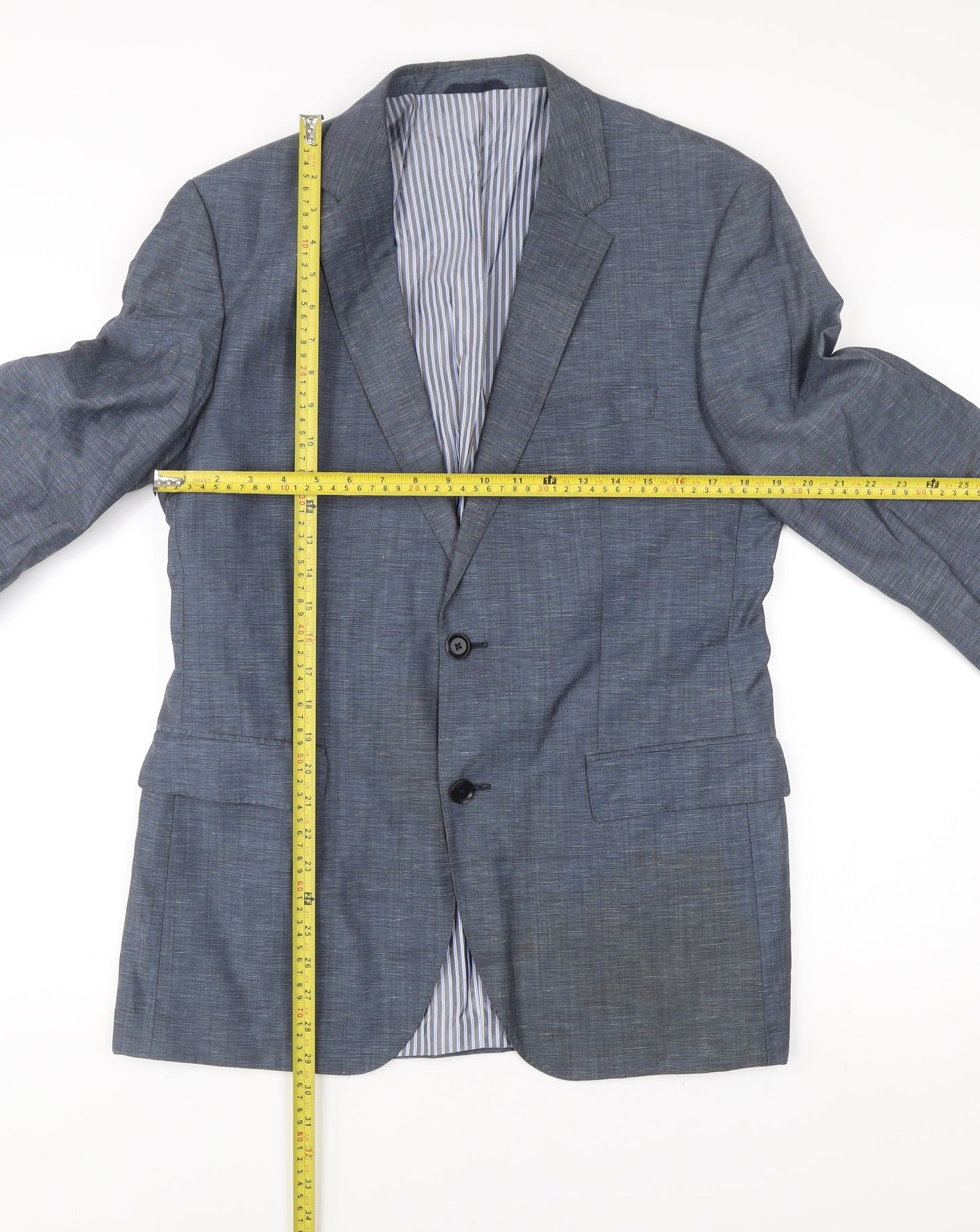 Hugo Boss Men’s Blue Linen Wool Blazer Jacket Size 50 UK 40R