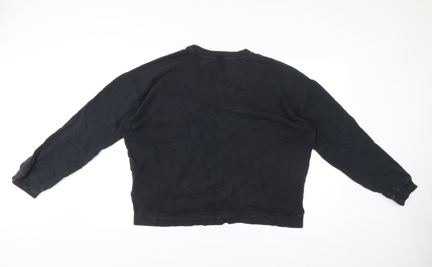AllSaints Women Black Floral Graphic Pullover Sweatshirt Size M