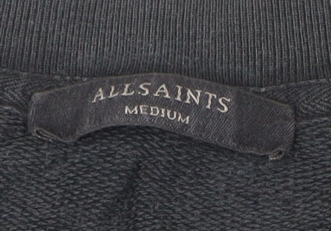 AllSaints Women Black Floral Graphic Pullover Sweatshirt Size M
