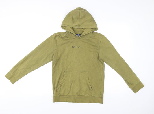 Champion Boys Green Pullover Hoodie 11-12 Yrs Regular Fit Logo Sportswear