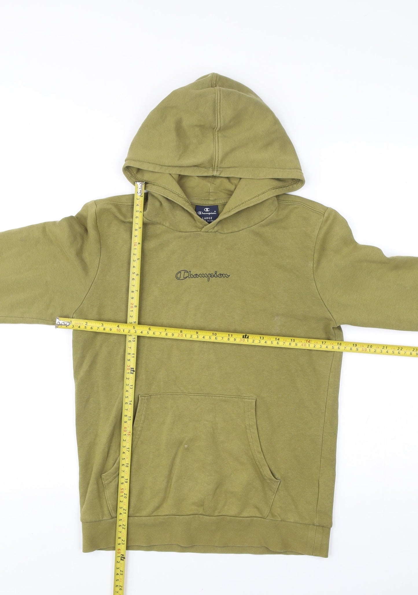 Champion Boys Green Pullover Hoodie 11-12 Yrs Regular Fit Logo Sportswear