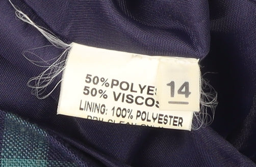 SPICE Women’s Multicoloured Plaid Blazer Size 14 Short Sleeve