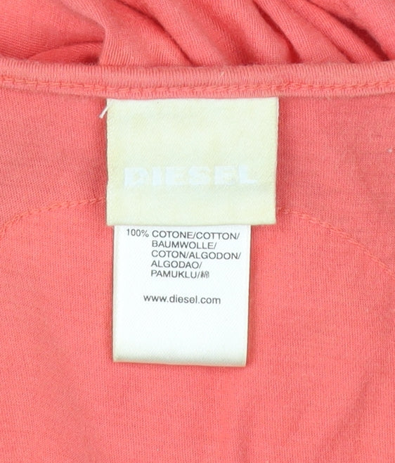 Diesel Womens Pink Cotton Spaghetti Strap V-Neck Tank Top M