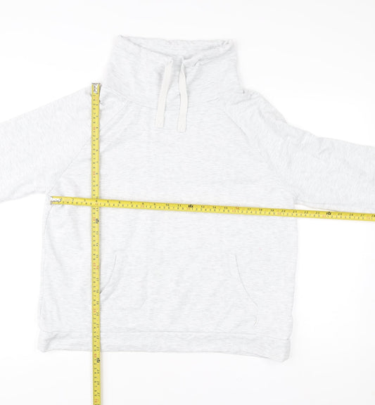 FatFace Women Grey Pullover Sweatshirt UK 12 Long Sleeve Funnel Neck