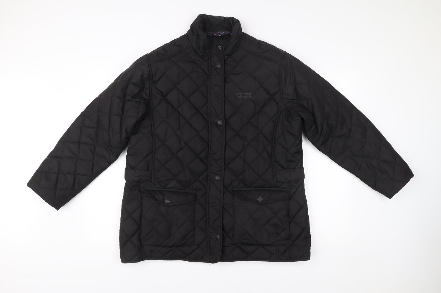 Regatta Womens Black Quilted Mid-Length Jacket UK 18 Polyester Outdoor