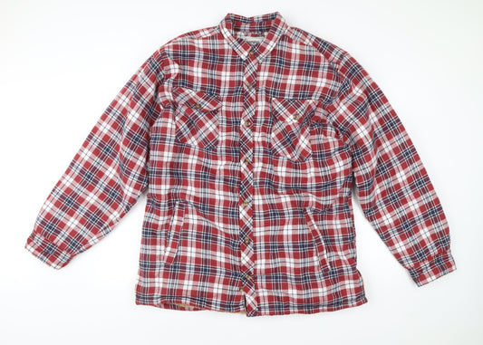 Champion Men’s Red Plaid Flannel Padded Jacket 2XL Outdoor Workwear