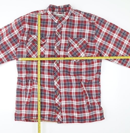 Champion Men’s Red Plaid Flannel Padded Jacket 2XL Outdoor Workwear
