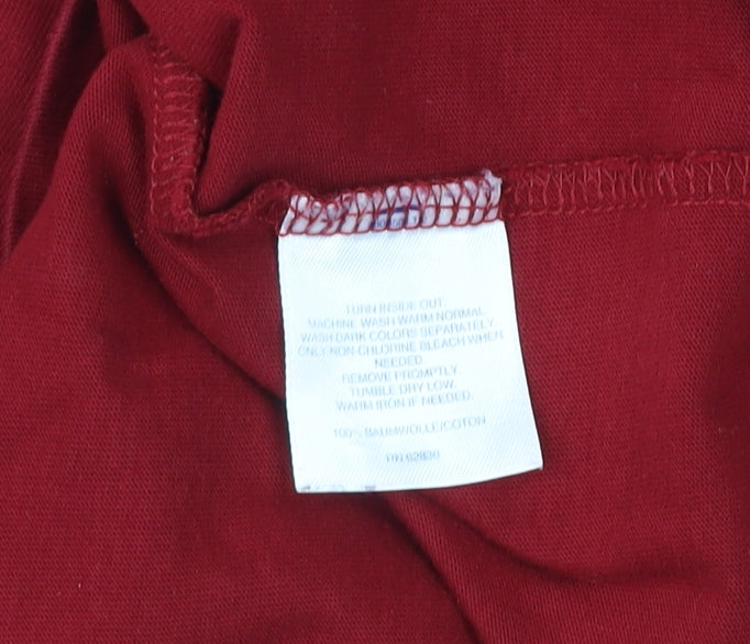 Lands' End Men's Red M Slim Fit Cotton Crew Neck T-Shirt