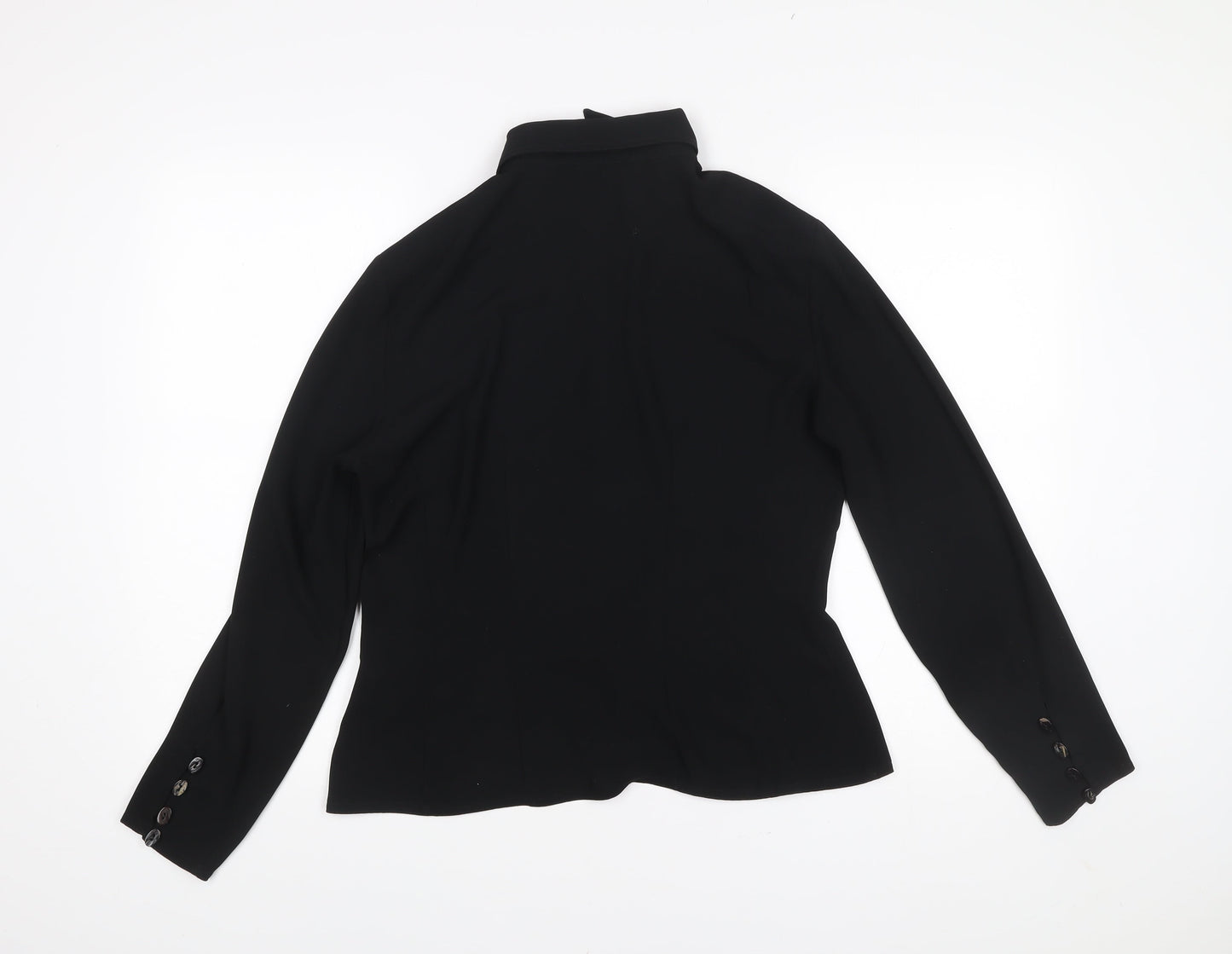 Jaeger Women’s Black Button-Up Long Sleeve Blouse Size 12