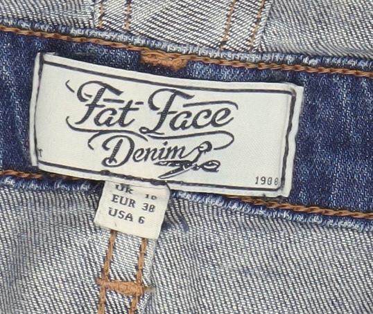 Fat Face Womens Blue Denim Dungarees Size 10 Adjustable Pockets