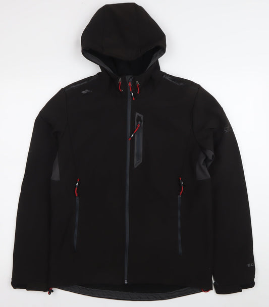 Trespass Mens XS 33-35" Black Softshell Jacket Hooded Waterproof