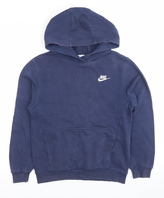 Nike Boys Blue Pullover Hoodie 12-13 Years Regular Fit Sportswear