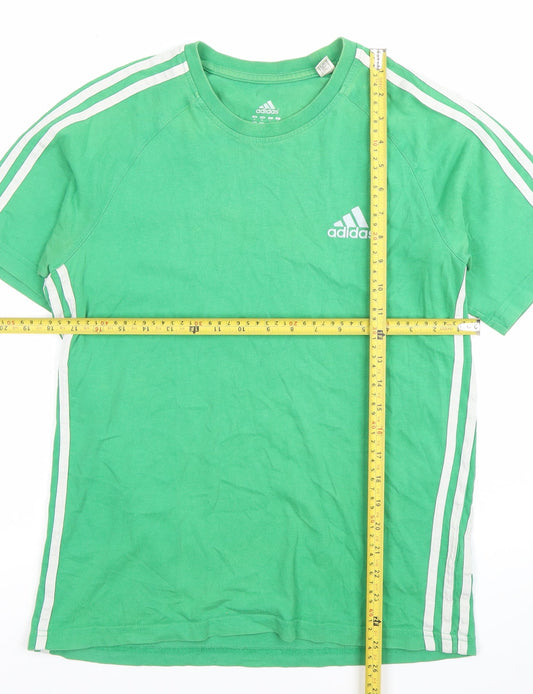 Adidas Men’s Green Small Regular Fit Cotton Sports T-Shirt