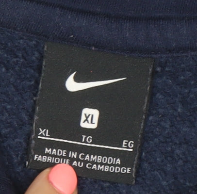 Nike Mens Blue XL Pullover Hoodie Sweatshirt with Logo Pocket