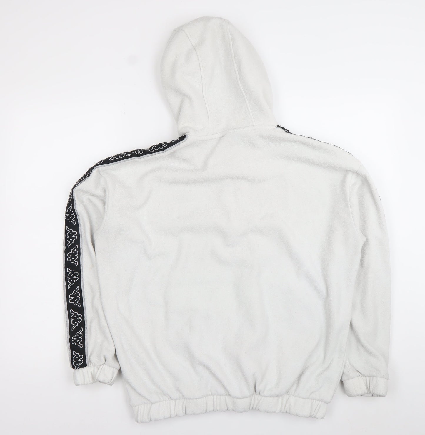 Kappa Unisex White Pullover Hoodie Fleece Large Logo Sportswear