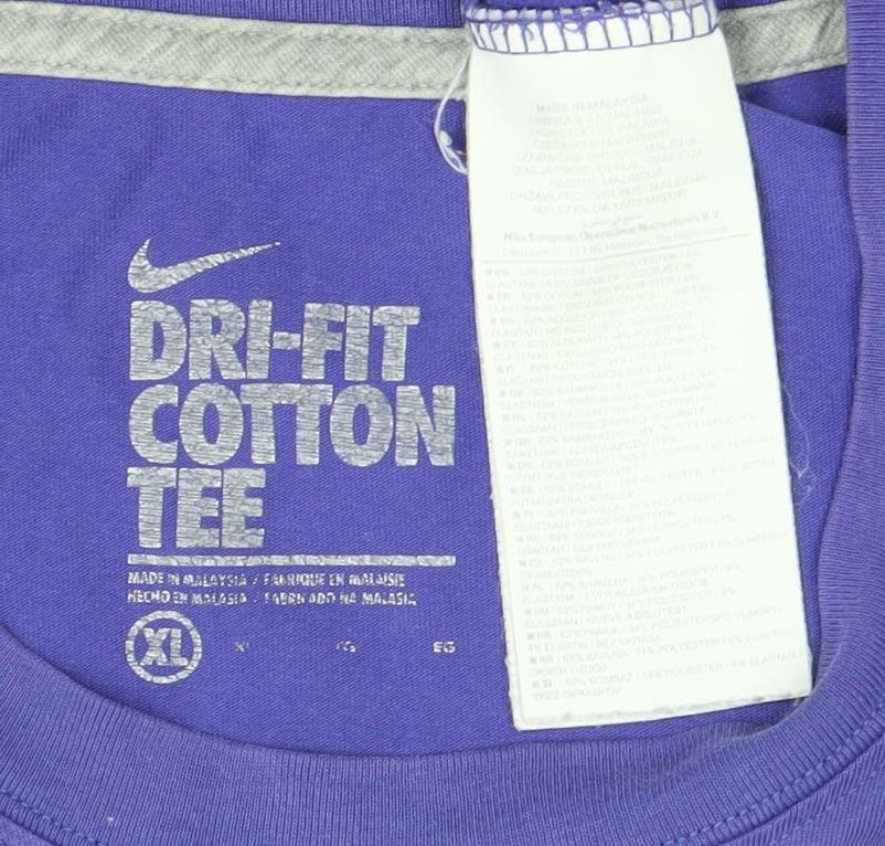Nike Womens Purple XL Dri-Fit Cotton Crew Neck Sports T-Shirt