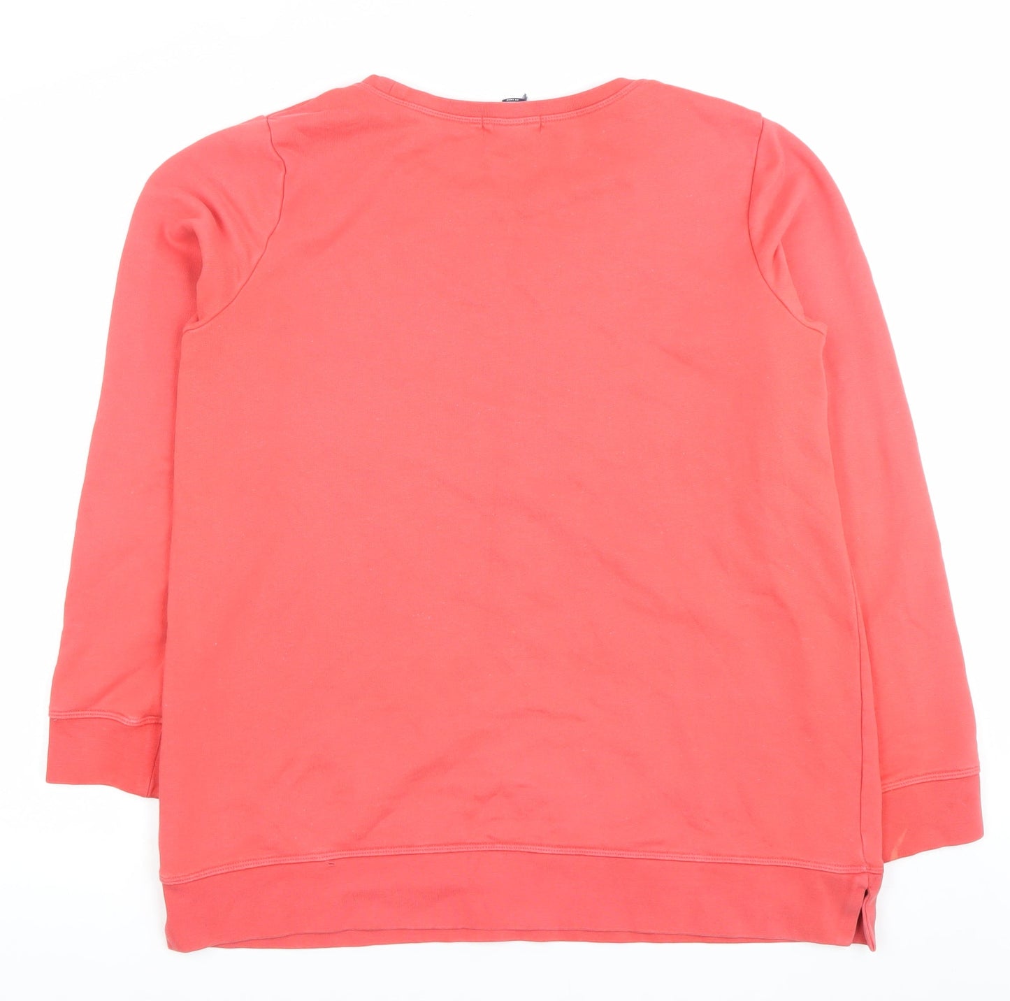 Lands' End Womens Red Pullover Sweatshirt M Crew Neck Cotton Blend