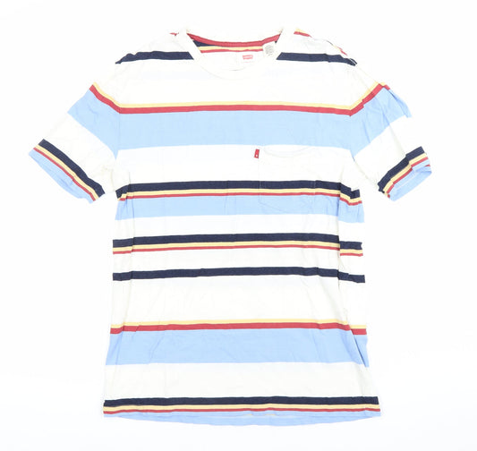 Levi's Men's Multicoloured Striped Cotton T-Shirt Size S