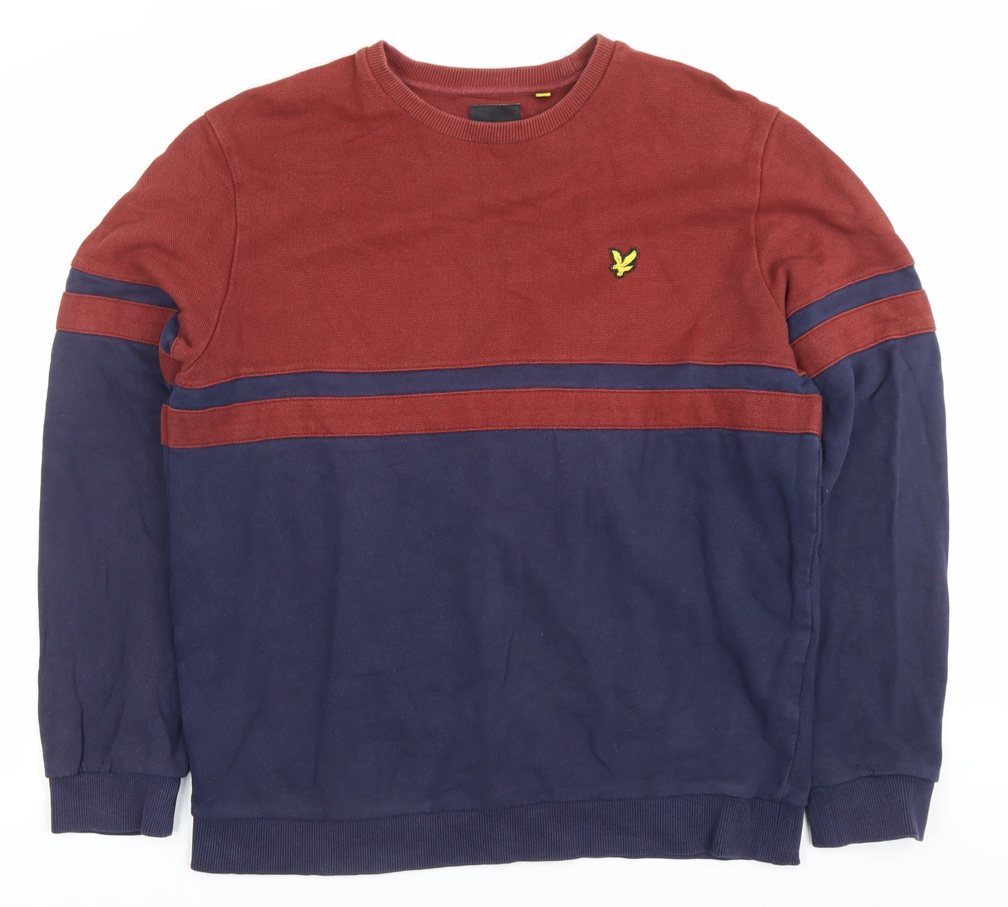 Lyle & Scott Men’s XL Red Blue Striped Crew Neck Sweatshirt