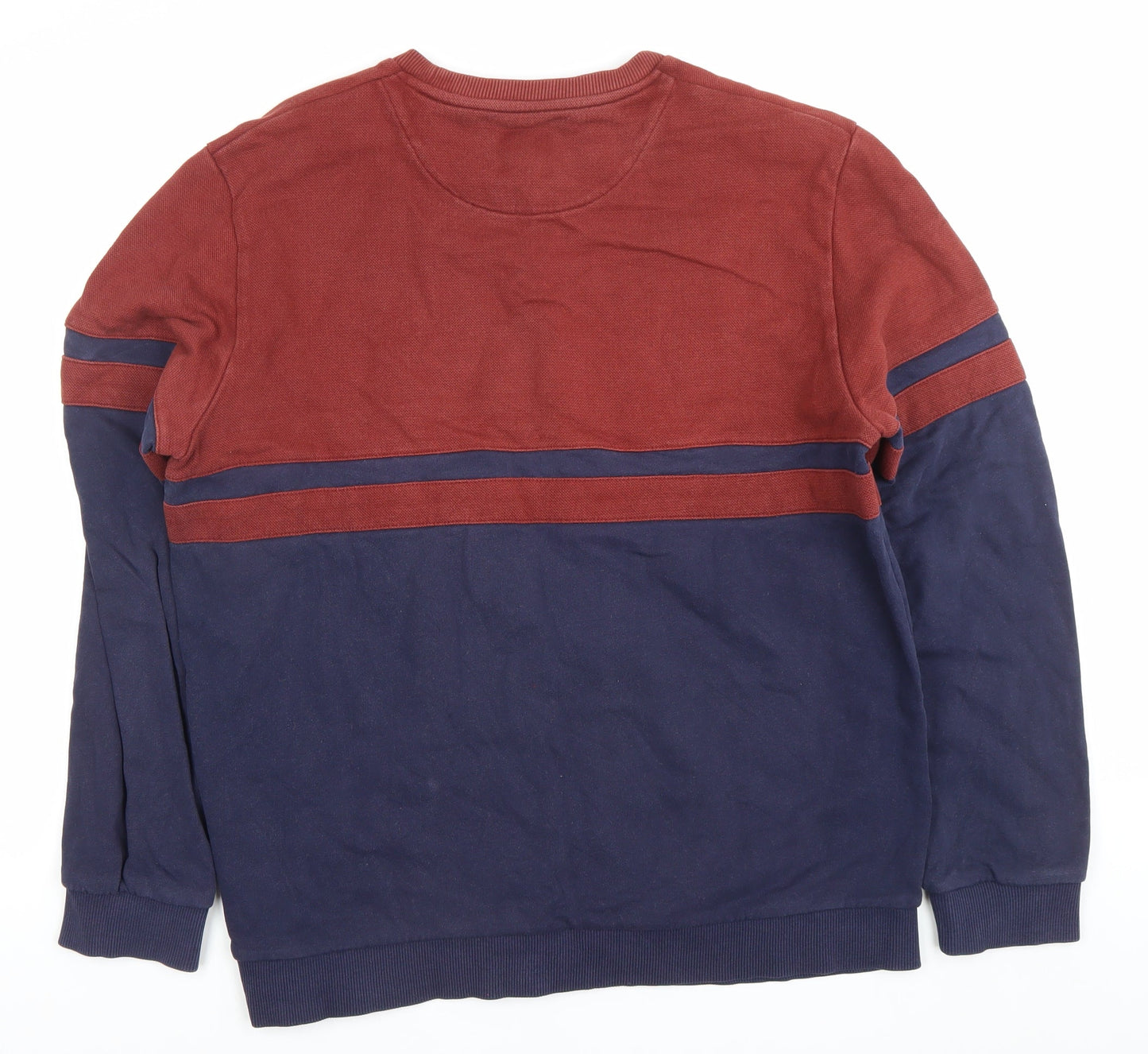 Lyle & Scott Men’s XL Red Blue Striped Crew Neck Sweatshirt