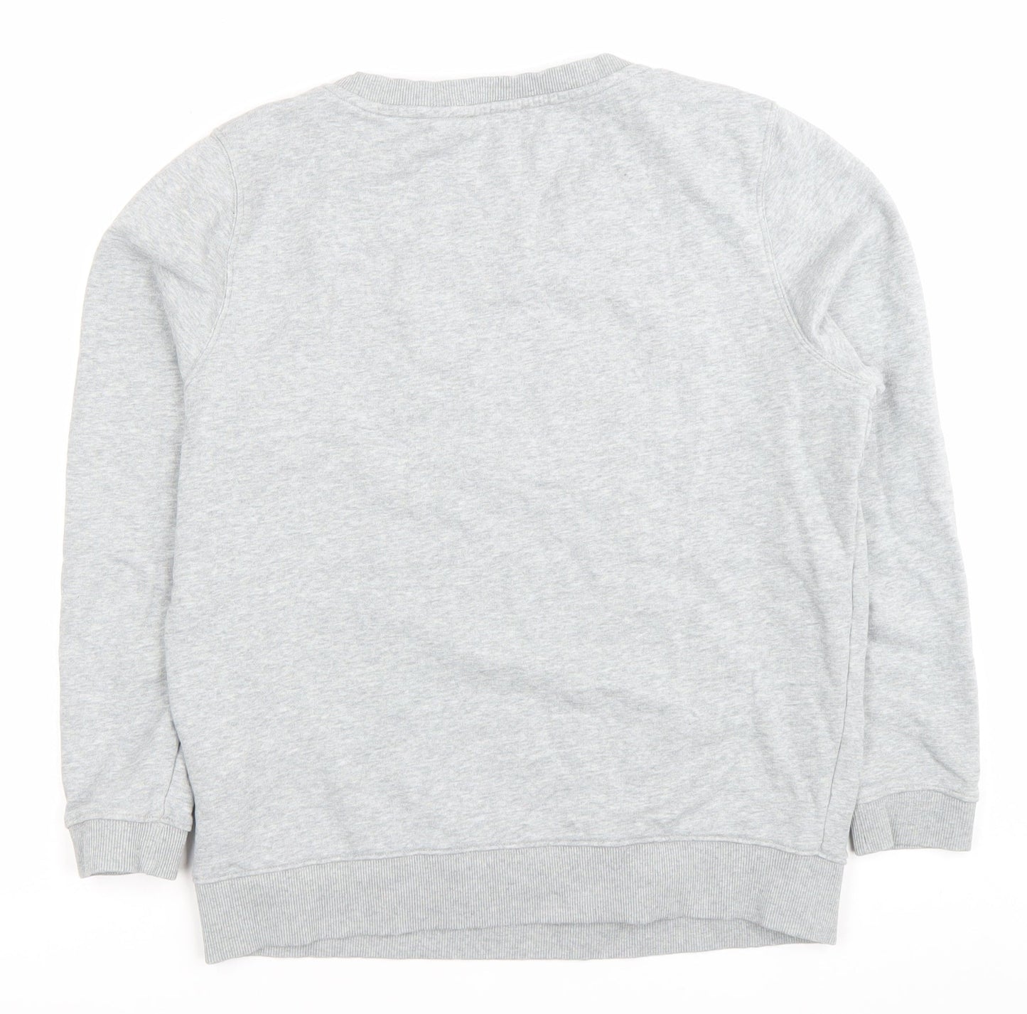 Diesel Women Grey Cotton Logo Pullover Sweatshirt Size M