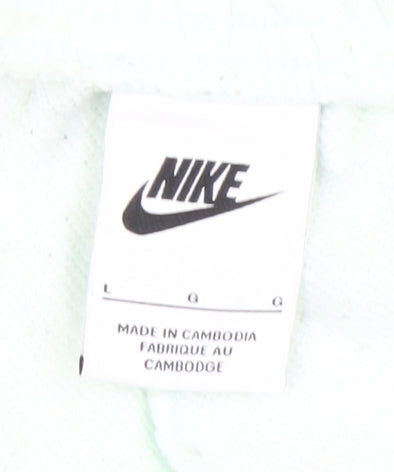 Nike Women Green Jogger Sweatpants L Regular Fit Cotton Blend