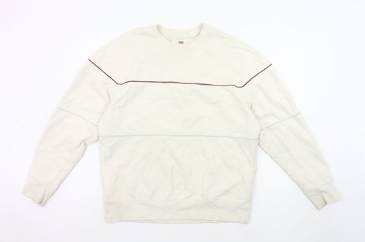 Levi's Men's Ivory M Relaxed Fit Crew Neck Sweatshirt