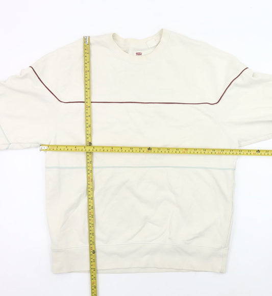 Levi's Men's Ivory M Relaxed Fit Crew Neck Sweatshirt