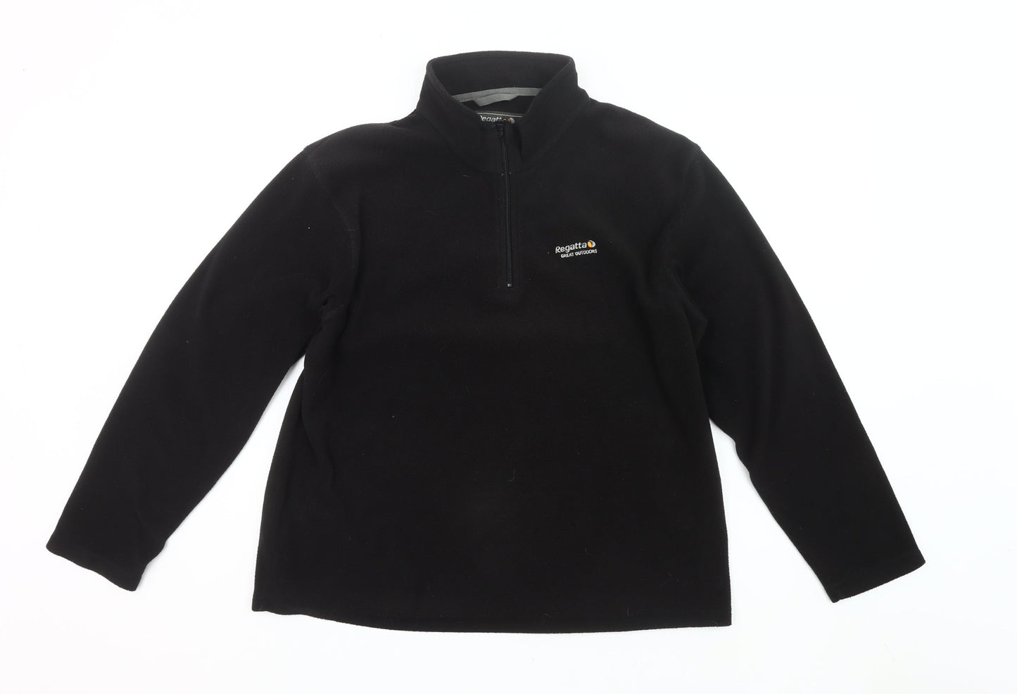 Regatta Women's Black Fleece Pullover Sweatshirt UK 16 Outdoor Hiking