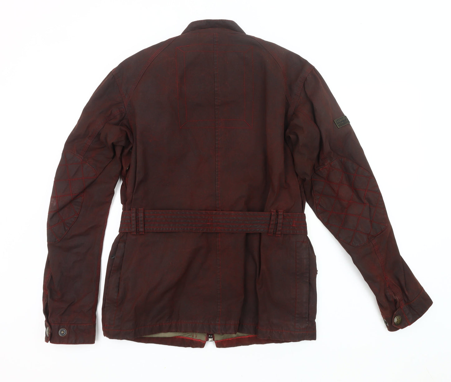 Superdry Men's Red Waxed Cotton Military Jacket L