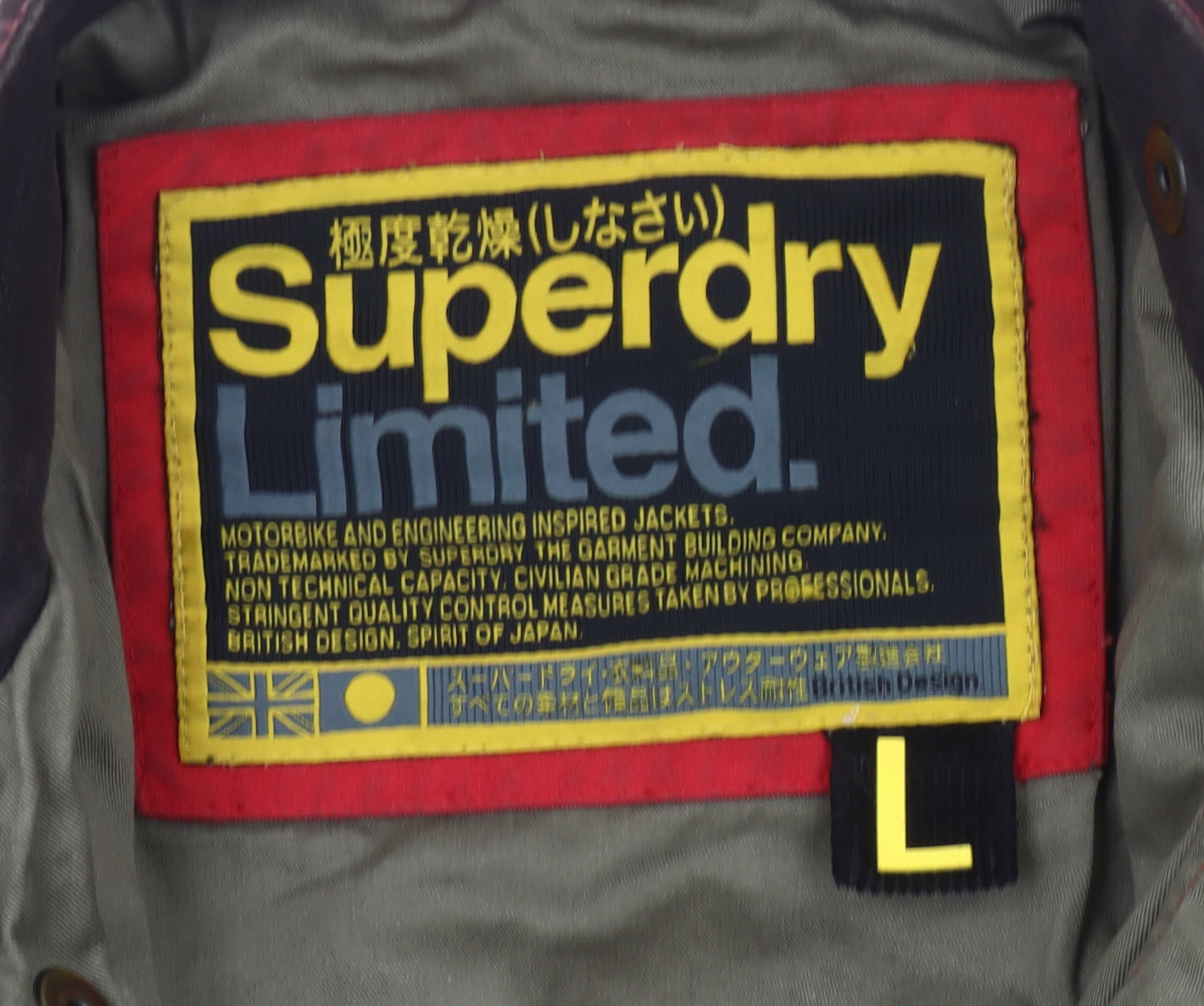 Superdry Men's Red Waxed Cotton Military Jacket L