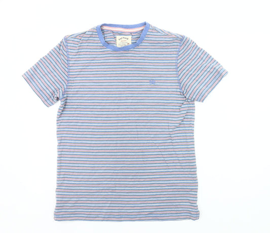 Fat Face Men’s Multicoloured Striped Cotton Crew Neck T-Shirt Size S