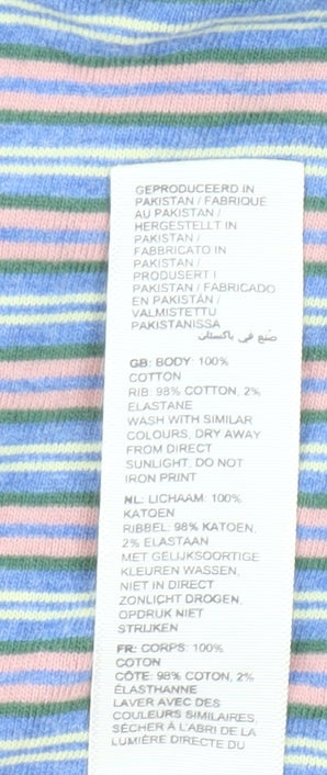 Fat Face Men’s Multicoloured Striped Cotton Crew Neck T-Shirt Size S